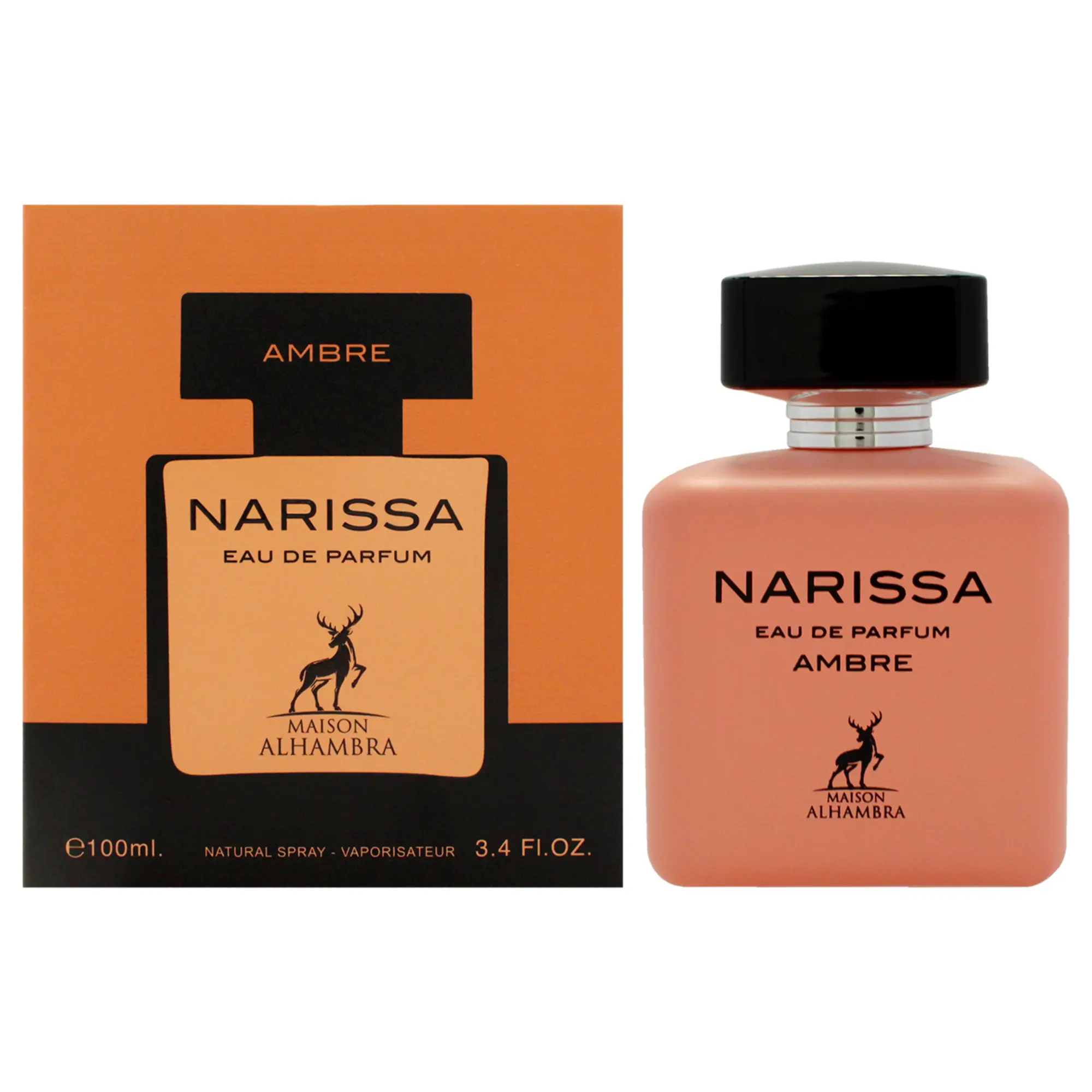Maison Alhambra Narissa Ambre Unisex EDP - 3.3oz, Velvety Amber, Soft Vanilla, Cozy Skin Scent, Box Pack, Well-Packaged Fragrances for Unisex Wear