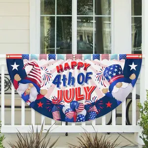 Happy 4Th Of July Fan Flag, Independence Day Gnomes Banner, Patriotic Eagle American Flag, Eagle 4Th Of July Banner
