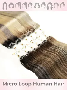 Straight Ombre Micro Loop Human Hair 50pcs/pack Seamless Loop Ring Hair Extensions Lightweight 30g for Women