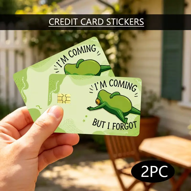 2PCS Funny I’m Coming But I Forgot Frog Credit Card Skin Stickers – Cute Frog Meme Debit Card Covers, Waterproof Vinyl Card Decals, Funny Wallet Accessories