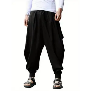 Men Hippie Harem Pants Baggy Boho Yoga Casual Drop Crotch Trouser