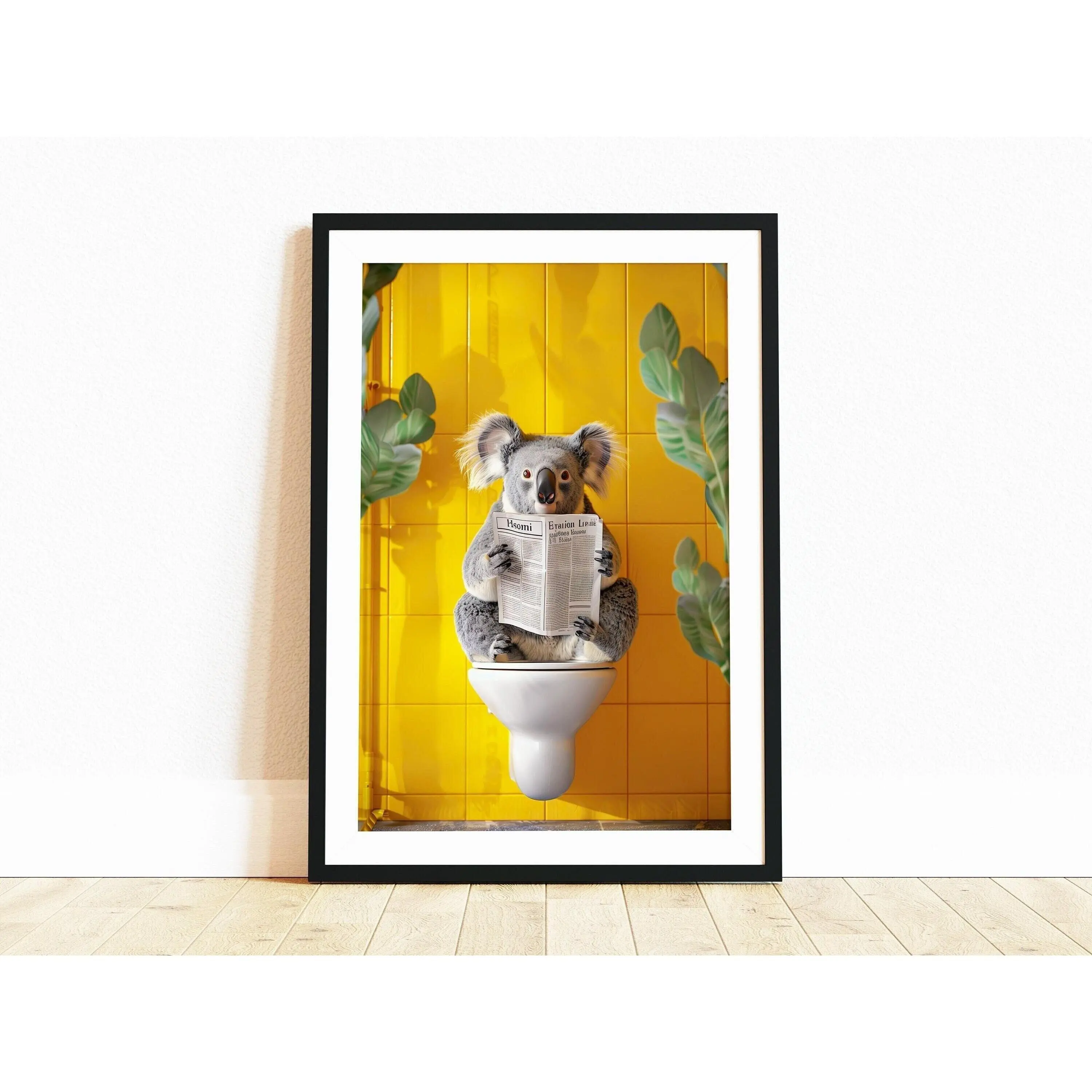 Koala on Toilet Bathroom Print, Maximalist Wall Art Funny Posters Funny Bathroom Decor, Funny Koala Prints Bathroom Wall Art  Dopamine Decor