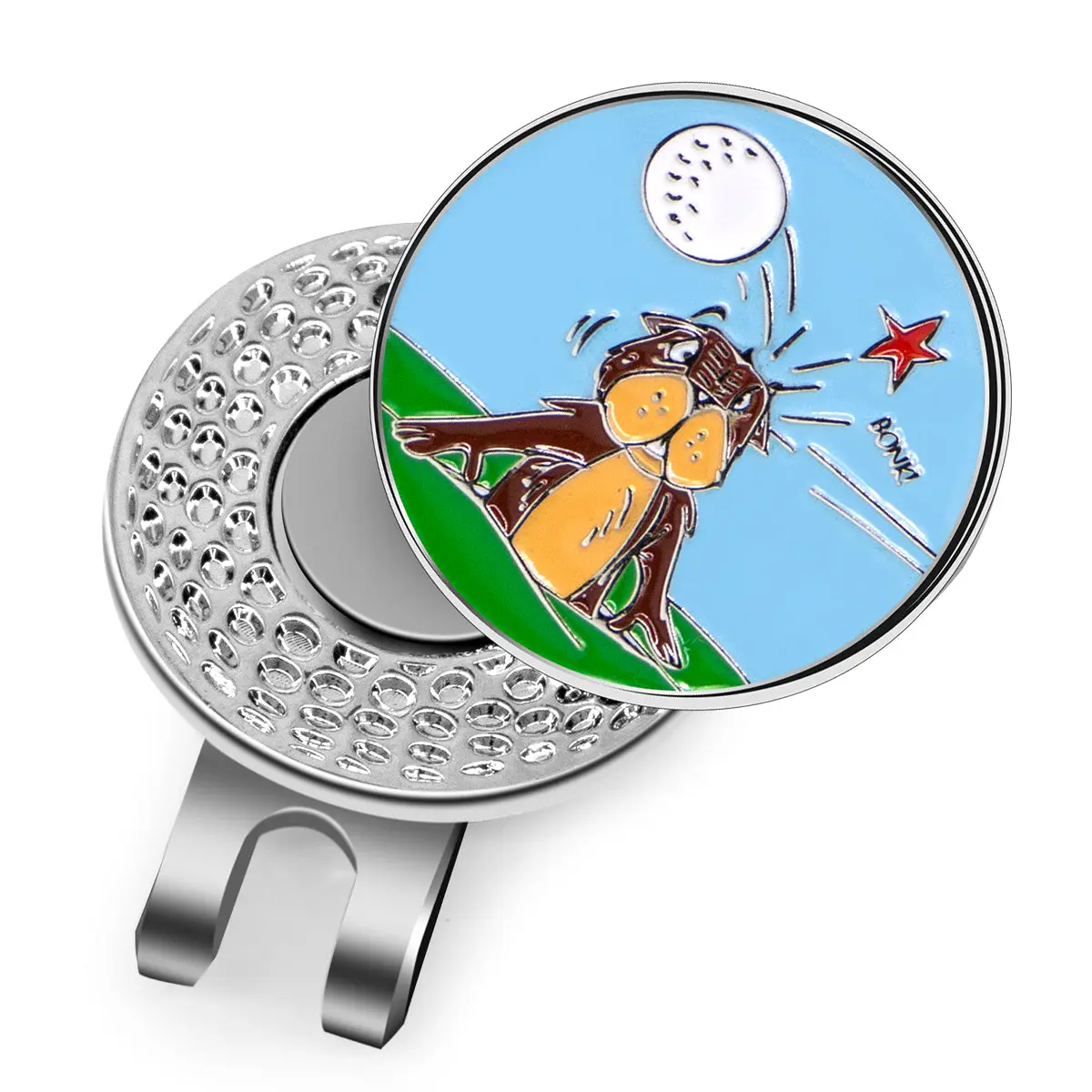 (Bonk!) Golf Ball Marker with High-Quality Magnetic Hat Clip – Durable, Strong Hold, and Easy Access on the Course golf accessory