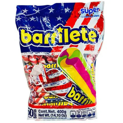 Barrilete Sweet Soft Chewy Variety Candy - 50 Wrapped 8g Bites, 400g (14.1 oz) Bulk Fruit Chews Bag, Assorted Candies for Stocking Stuffers & All Ages