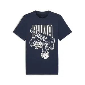 PUMA Mens Winning Shot Graphic Crew Neck Short Sleeve Casual Tops Casual - Blue