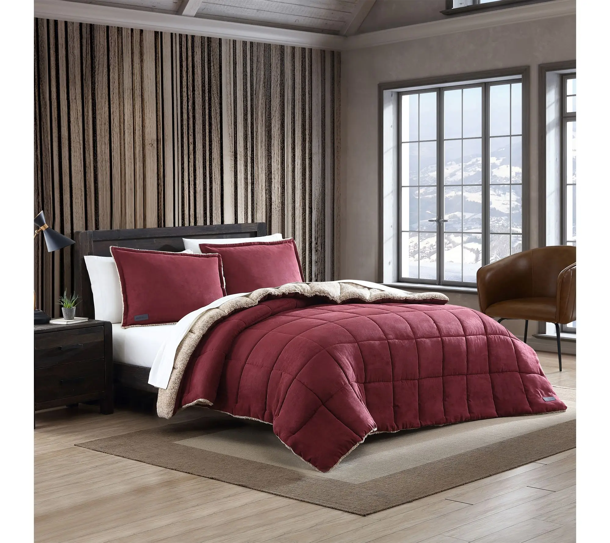 Eddie Bauer Sherwood Red Textured Twin Comforter Set Eddie Bauer Sherwood Red Textured Twin Comforter Set