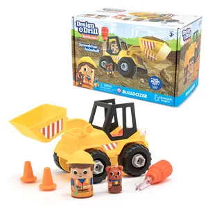 Educational Insights Design & Drill Bolt Buddies Bulldozer Take Apart Toy, Preschool STEM Toy, Gift for Kids Ages 3+