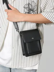 1pc Men's shoulder bag, crossbody bag, Casual crossbody bags, solid color, flip cover, casual, simple, suitable for students, campus, work, commuting, shopping