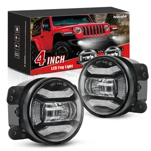 Nilight 4 Inch LED Fog Light Assembly Compatible with 2007 2008 2009 2010 2011 2012 2013 2014 2015 2016 2017 2018 Jeep Wrangler JK TJ LJ with DRL Driving Off Road Clear