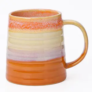 23oz  Ceramic Coffee Mugs,  Cup, Big  Cups with Large Handle for Office and , Microwave and Dishwasher Safe (Orange)