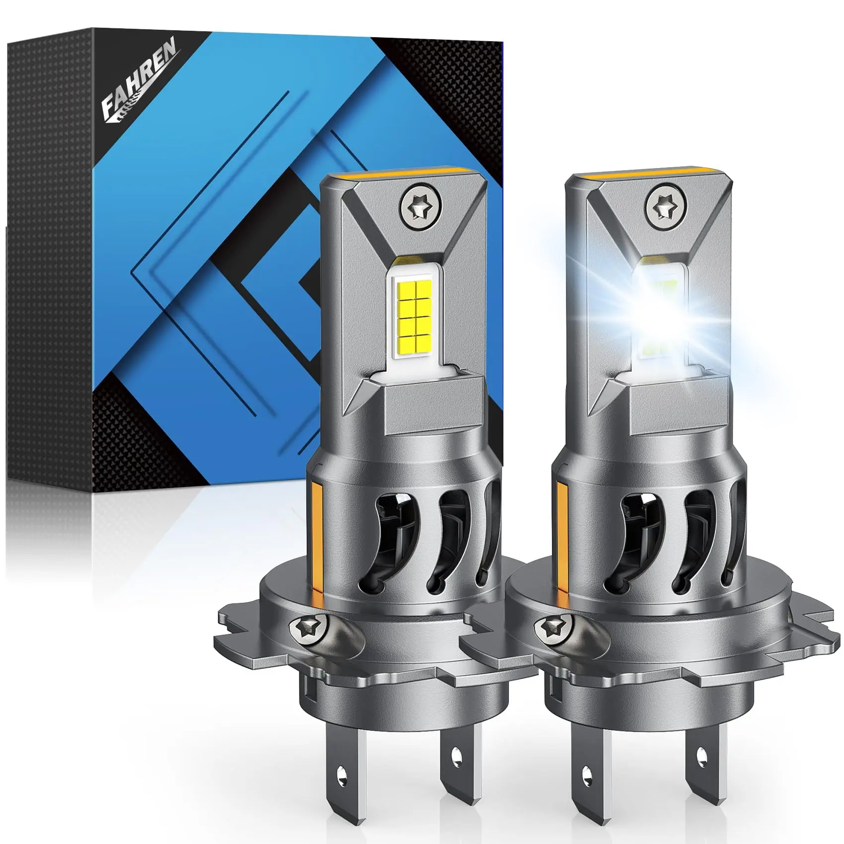 FAHREN H7 LED Light Bulbs 30000LM Super Brightness 6500k White Canbus Ready IP68 Waterproof Plug & Play Headlight Restoration Kit
