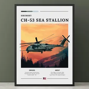 CH-53 Sea Stallion Poster - Military Aircraft Wall Art