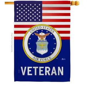 Americana Home & Garden  28 x 40 in. US Air Force Veteran House Flag with Armed Forces Double-Sided Decorative Vertical Flags Decoration Banner Garden Yard Gift