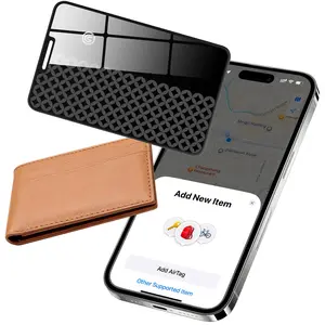 Trendia Compatible with AirTag Wallet Tracker, Smart Card Finder, Apple MFi Compatible (iOS Only), App Controlled Anti Loss GPS Tracker, IP68 Waterproof, Item Locator for Luggage Tags, Purses, Grey