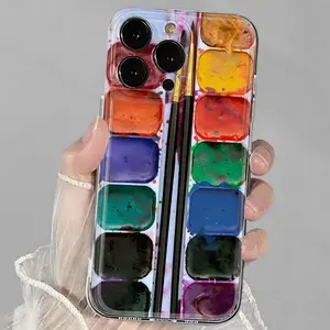 Luxury Soft TPU Shockproof Phone Case Featuring an Art Palette And Brushes, Compatible with Various Iphone Including 17, 16, 15, 14, 13, 12, 11 Pro Max, As Well As 16, 14 Plus, 12 Mini, X, XS Max, XR, 8, And 7 Plus.