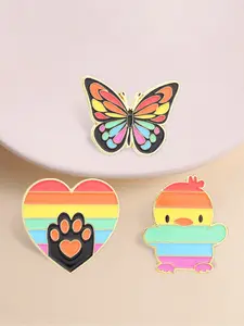 Lgbtq+ Pride Enamel Pin Pack, Cute Rainbow Animal Lapel Pin, Perfect Gift for Lgbtq+ Supporters, Vibrant Colors, Durable Design