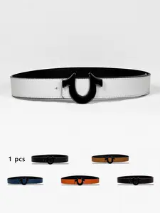 Men's Belt Fashion Personalized U Letter Buckle For Men Punk Rock Business Belts - For Jeans, Dresses & Casual Wear