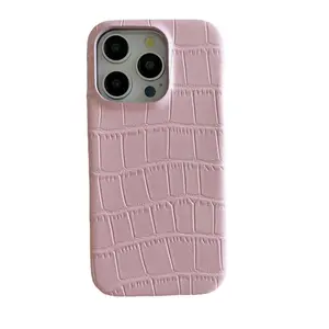 Exclusive crocodile skin solid color phone case suitable for iPhone 17/16/15/14 (PROMAX material case) and iPhone 13