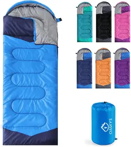 Camping Sleeping Bag 3 Season Lightweight Waterproof, Outdoor Sleeping Bag for Adults Kids, Warm Cool Weather Travel Hiking Camping Gear