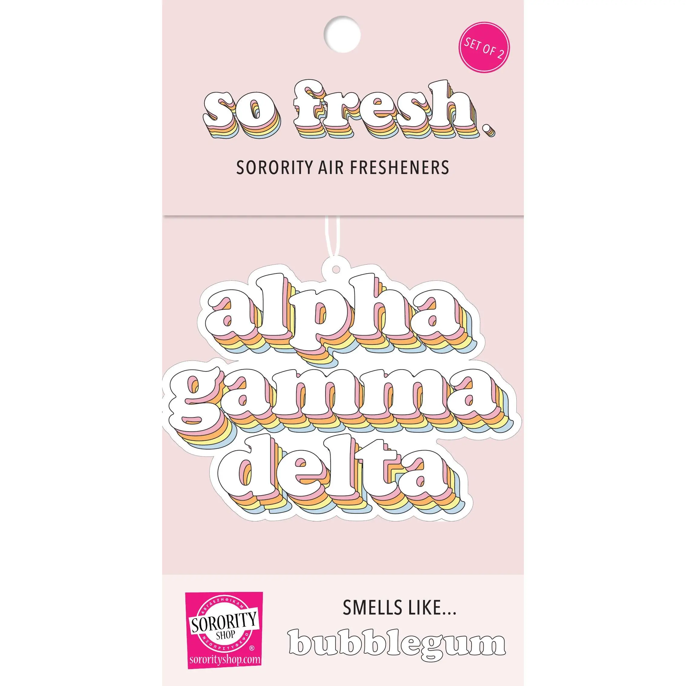 Alpha Gamma Delta - Retro Air Freshener - Bubblegum Scented