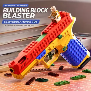DIY Launcher Building Kit STEM Toy for Boys Kids Soft Foam Dart Shooter Model Easy Assembly with Display Stand