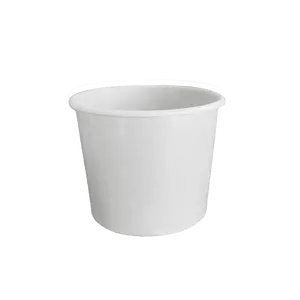 10oz White Paper Ice Cream Container - 500 Pieces/Case