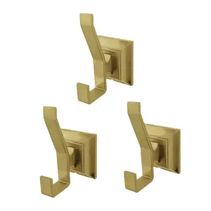 Kingston Brass  Monarch Bathroom Robe Hook & Towel, Brushed Brass - 3 Piece