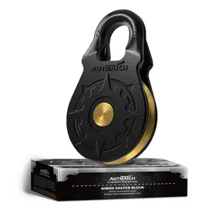 AUTMATCH Winch Snatch Block 18 Ton - Winch Pulley (79,366 Lbs) Break Strength, Heavy Duty Off Road Recovery Towing Pulley Blocks for Synthetic Rope or Steel Cable, Truck, UTV, ATV