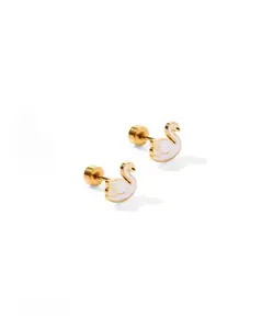 Screwback Stud Earrings - Swan