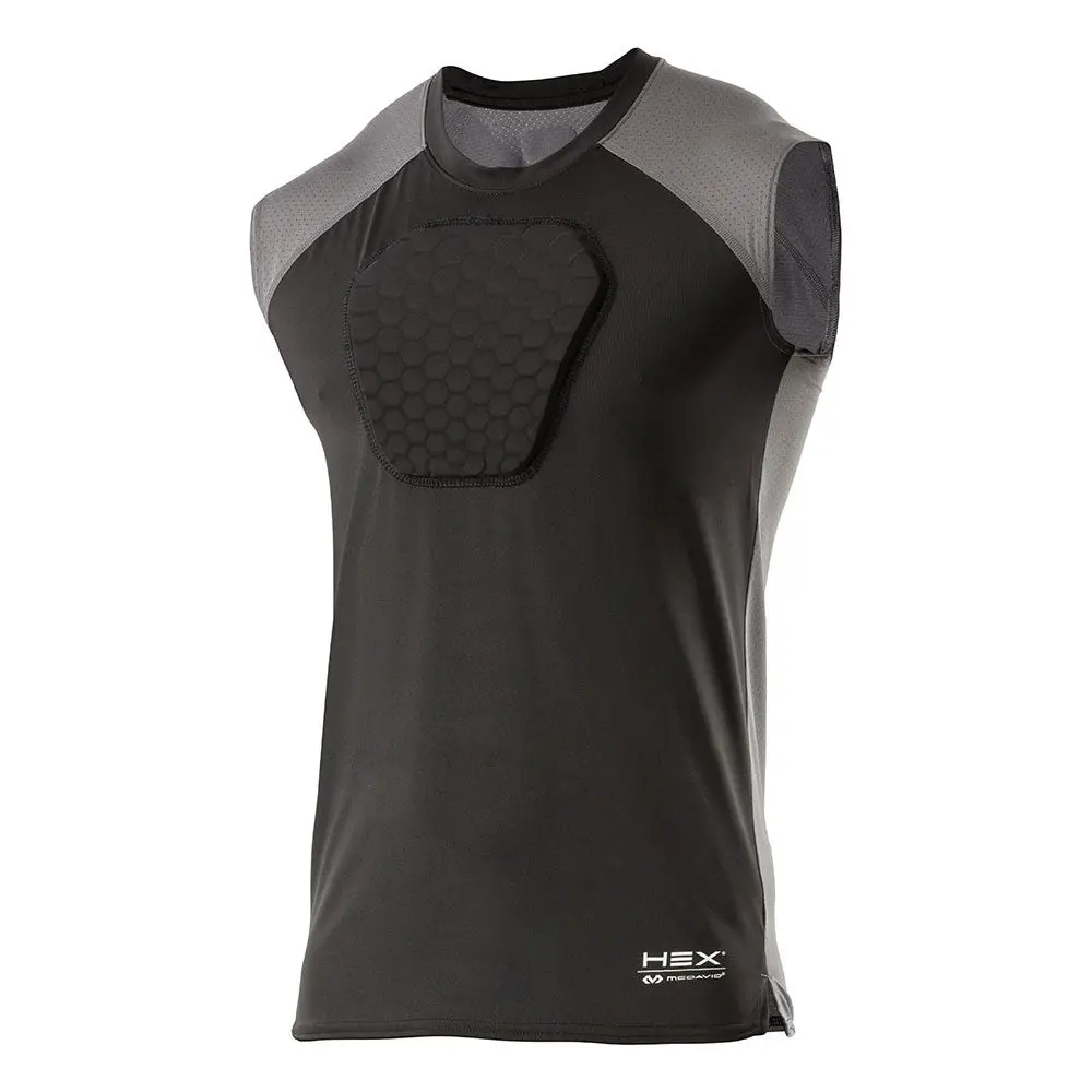 MCDAVID HEX Sternum Shirt for Youth & Adults, Mesh Sports Vest Top with 9mm HEX Padding, Moisture-Wicking Chest Protector for Football & Baseball