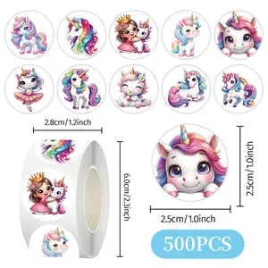 500pcs Rainbow Unicorn Dreamy Roll Stickers Series Sealing Stickers Cup Laptop Travel Case Notebook DIY Decorative Stickers Birthday Gift Crafts cup stickers