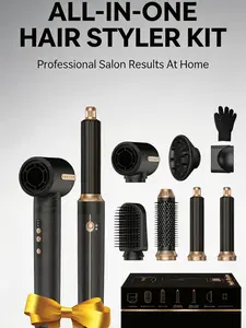 7-in-1 Hot Air Styling Comb, Powerful 110,000 RPM Blow Dryer Comb with Curler, Blow Dryer Comb with Diffuser, Negative Ion Hot Air Comb for Quick Drying, Volumizing,Straightening, Hair Styling Tool tiktokshopspringglowup Hairdryer Black, Hot Air Styler su