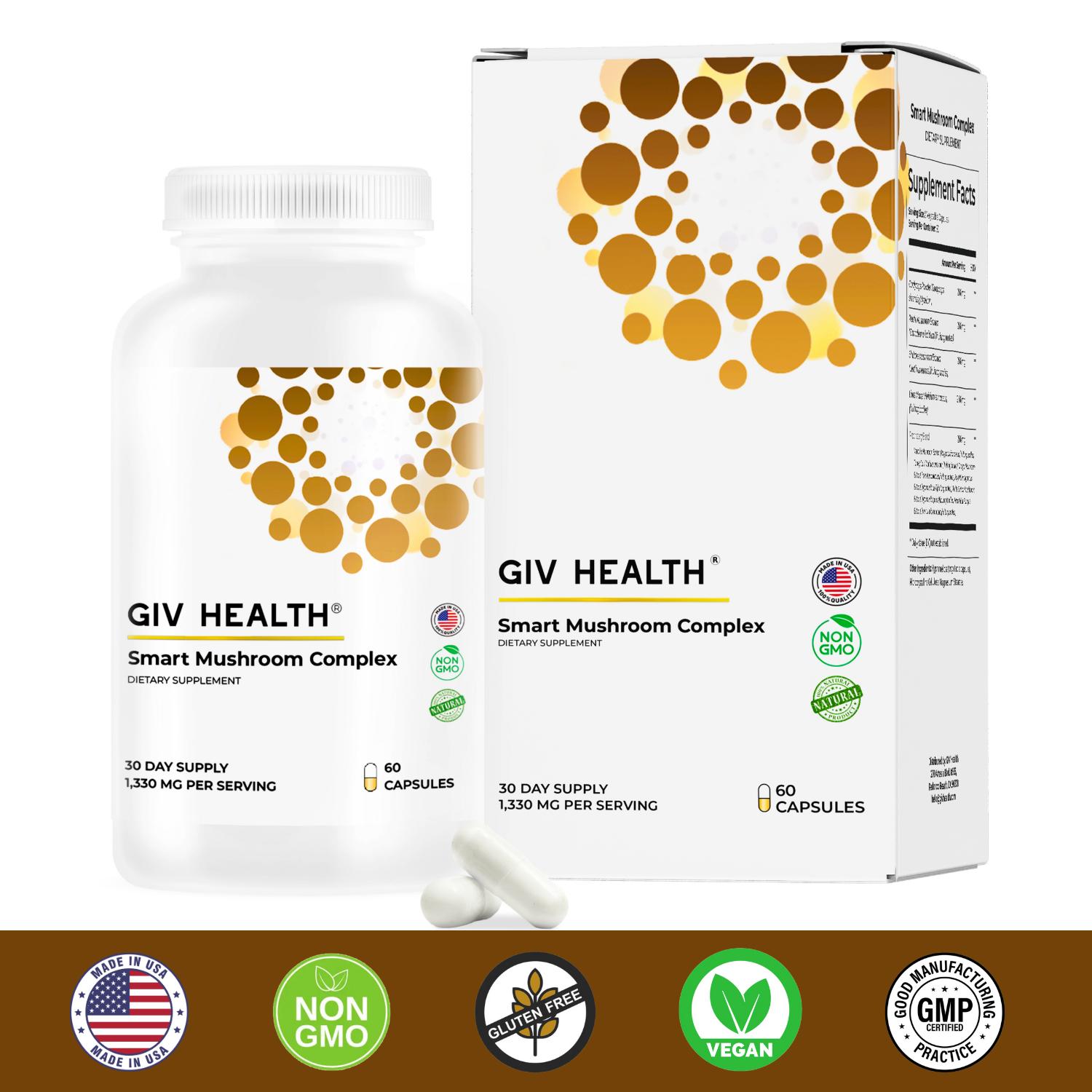 Smart Mushroom Complex - Advanced Immune Support Healthcare Natural Fitness Edible