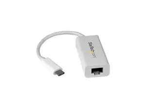 StarTech.com US1GC30W USB C to Gigabit Ethernet Adapter - White - USB 3.1 to RJ45 LAN Network Adapter - USB Type C to Ethernet (US1GC30W)