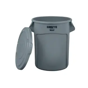 Rubbermaid Commercial Products BRUTE 32 Gallon Gray Plastic Detached Lid Trash Can