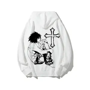 [Made in USA] Death Note Light Yagami Merch Hoodie, Dark Anime Streetwear Pullover for Men & Women, Stylish Unisex Hoodie for Couples, Vintage Manga Graphic Style, Perfect Gift for Anime Lovers & DN Fans