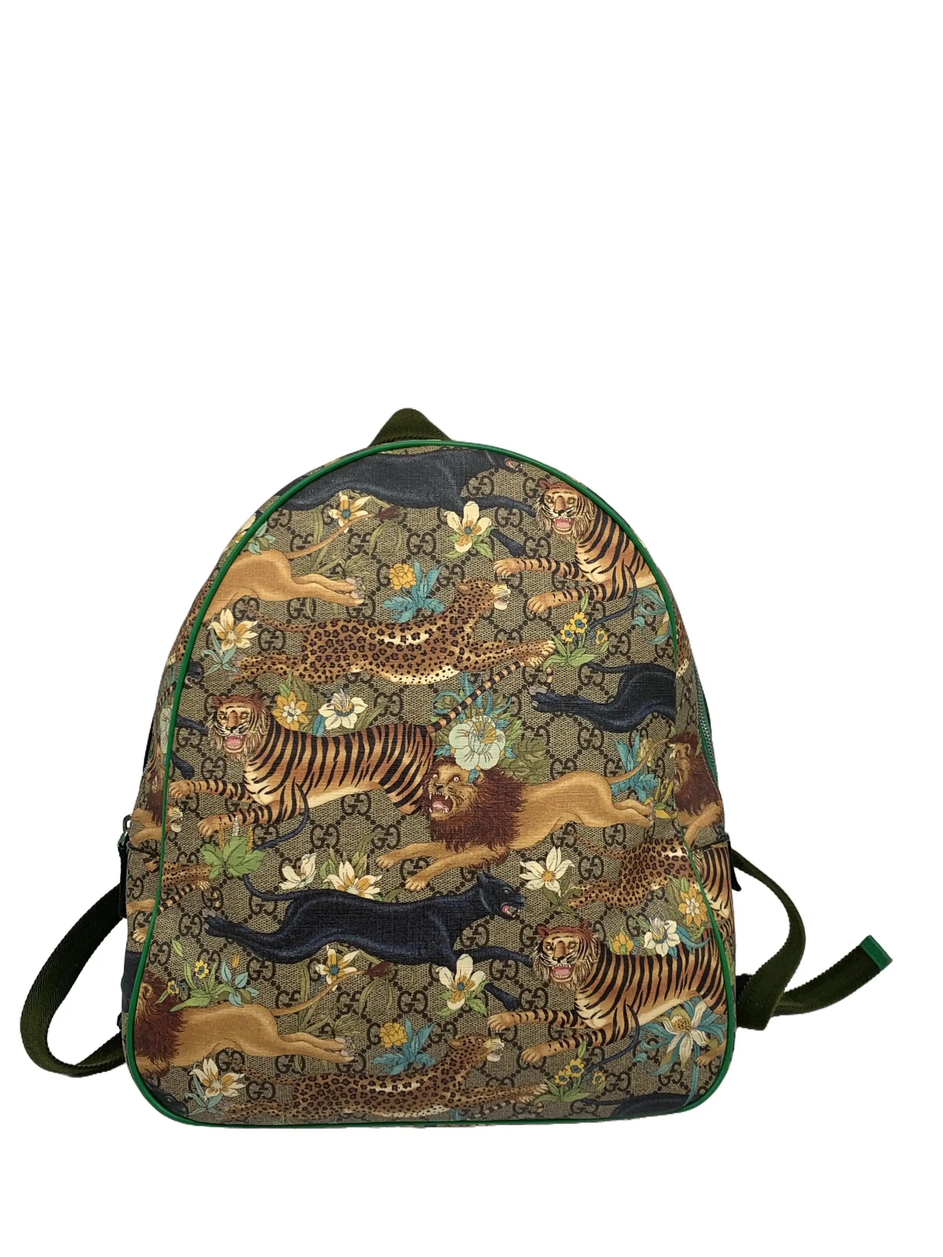 Pre-owned GUCCI GG Supreme Floral Print Fabric Backpack/wj06129309/9309