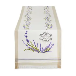 Design Imports Lavender Garland Embellished Table Runner