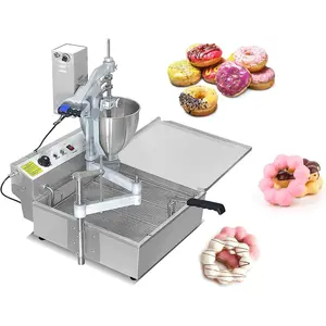 Kolice Commercial Automatic Donuts Frying Machine Donuts Maker Automatic Doughnut Frying Making Machine for Snack Food Street Food with 3 Different Molds to Make Ball/Flower/Ring Shaped Donuts
