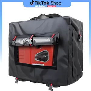 Outdoor Generator Cover While Running, Universal Portable Generator Tent Shelter for Most Generators up to 4000W, 21.7" x 13.8" x 17.4", Roll-Up All-Around Access, Black Snow Dust