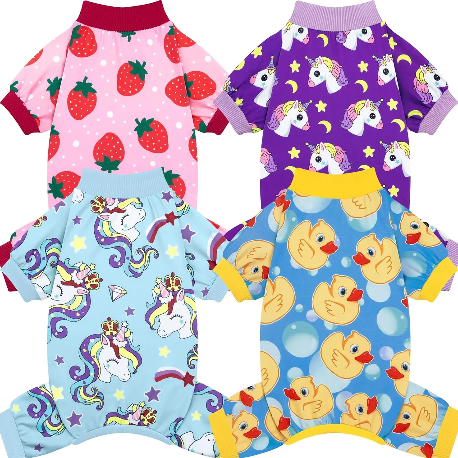 Small Dog Animal Print Graphic Sleeper Pack - Shirts & Vests, Puppy Onesies Outfits, Size M (Chest-12, Back-8, Neck-9; X-Small Size Option Note)