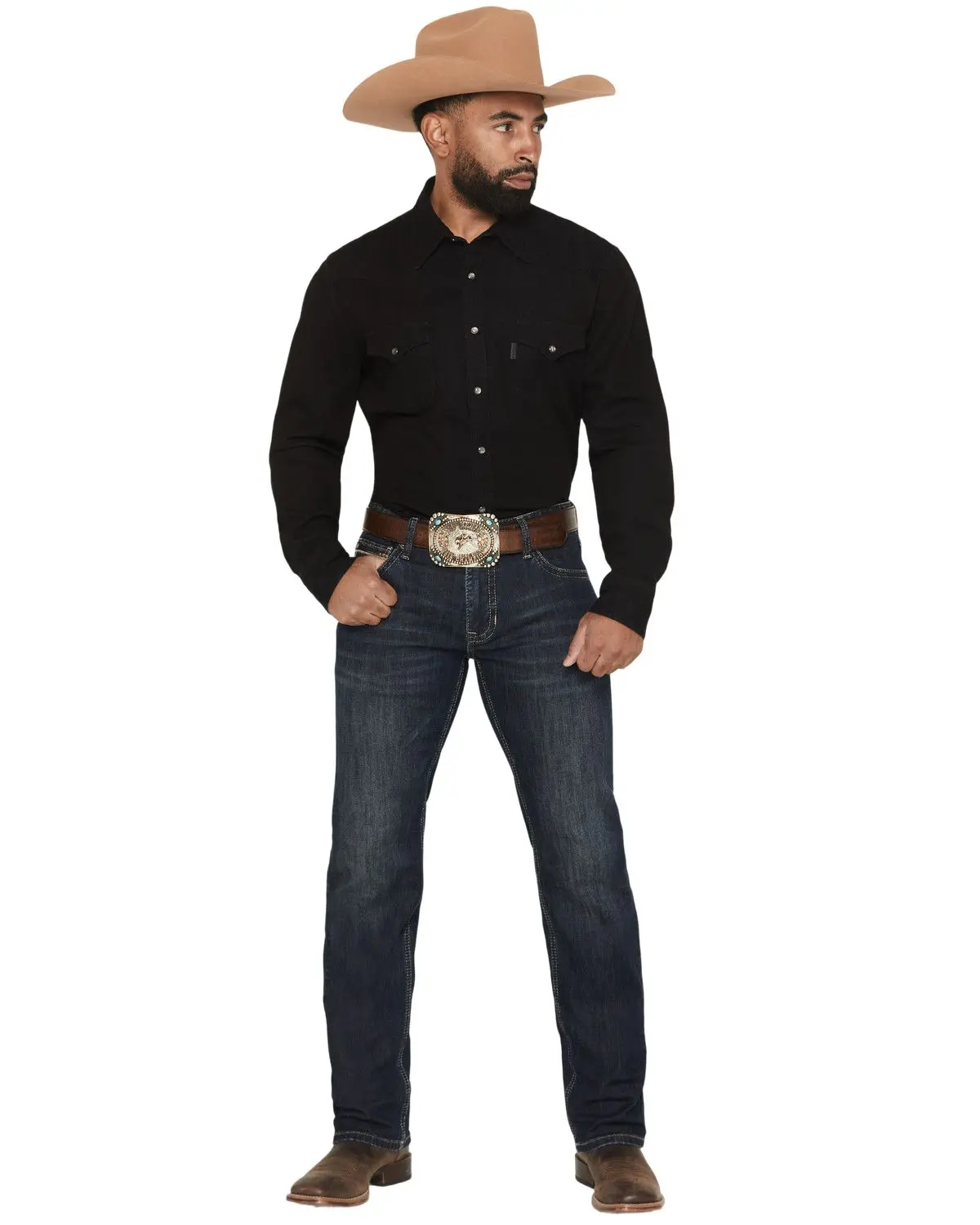 Rock & Roll Denim Men's And Men'S Dark Wash Revolver Slim Straight Reflex Stretch - Bm1rd08019