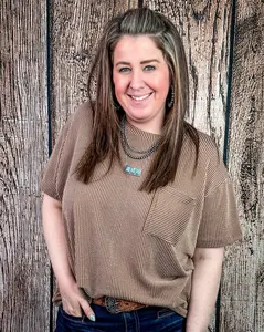 Oakley Short Sleeved Ribbed Top in Mocha