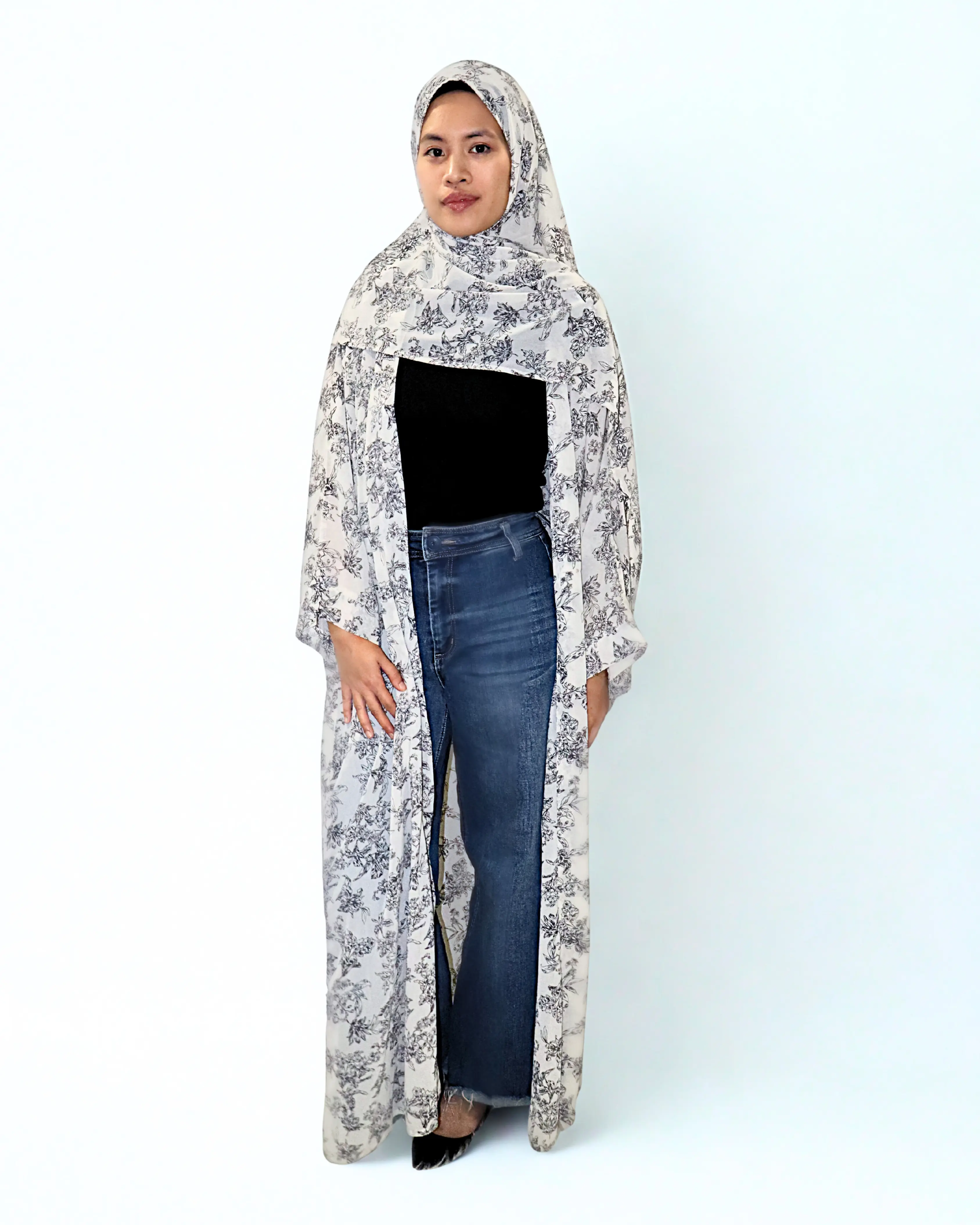 printed abaya & hijab set – mirelle printed abaya & hijab set – mirelle