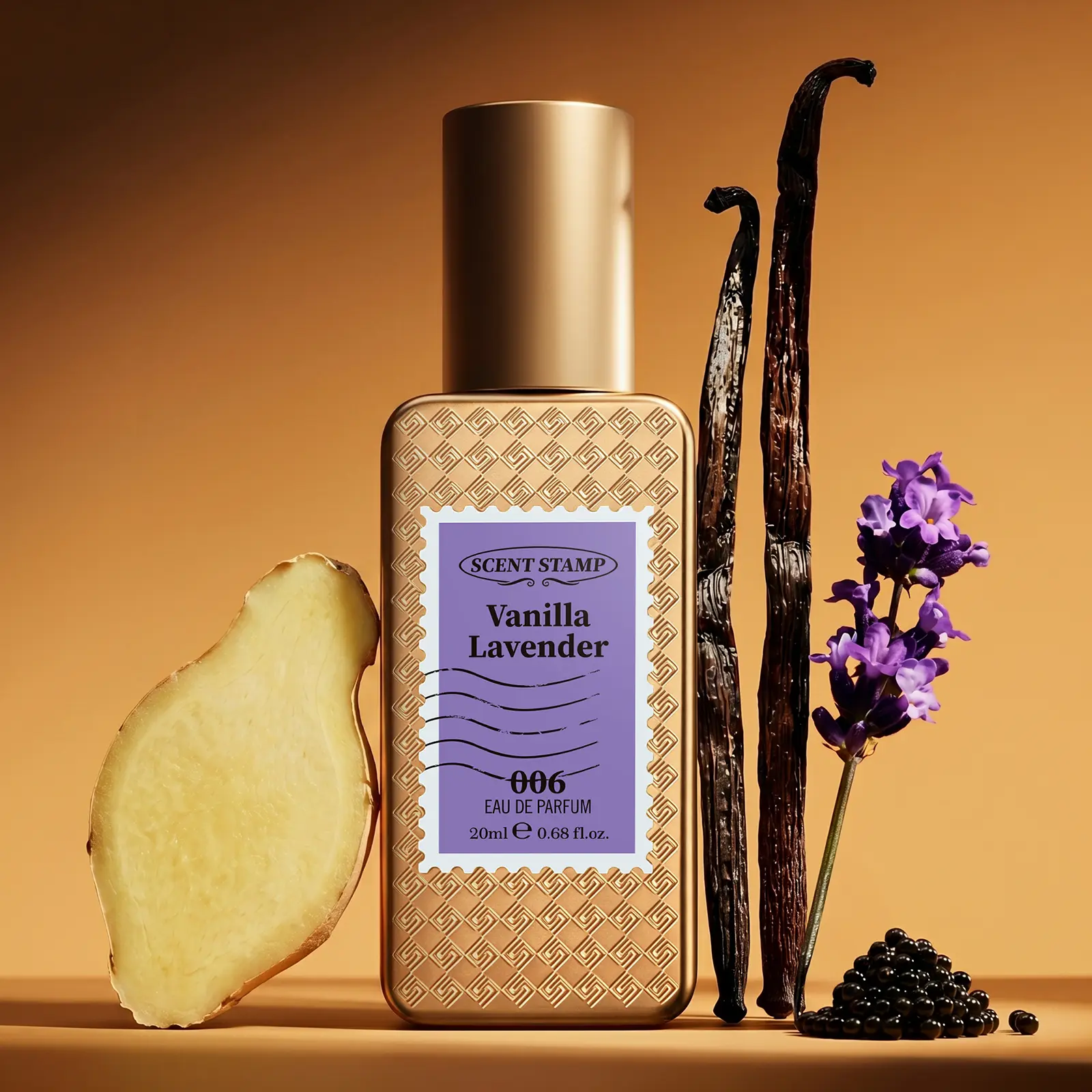 SCENT STAMP #006 Vanilla Lavender EDP - Soothing Floral & Sweet Vanilla Perfume, Elegant Gourmand Vibe, 0.68 fl.oz, Aroma Fragrance, Aromatic Sweet Scent, Edp Fragranced Perfume
