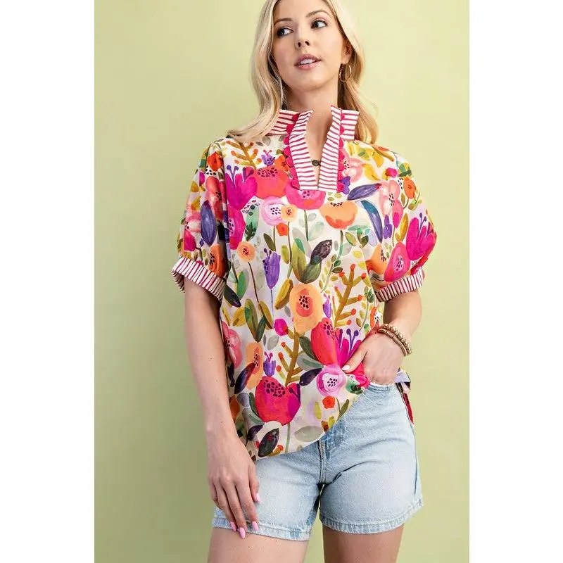 GiGio by Umgee Fuchsia Mix Top