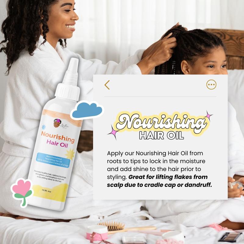 NyRose Naturals Complete Dry Hair & Scalp Solution - Natural Leave-In Hydrating Spray, Nourishing Hair Oil, & African Black Soap Bar for Cradle Cap & Post Partum Hair Loss