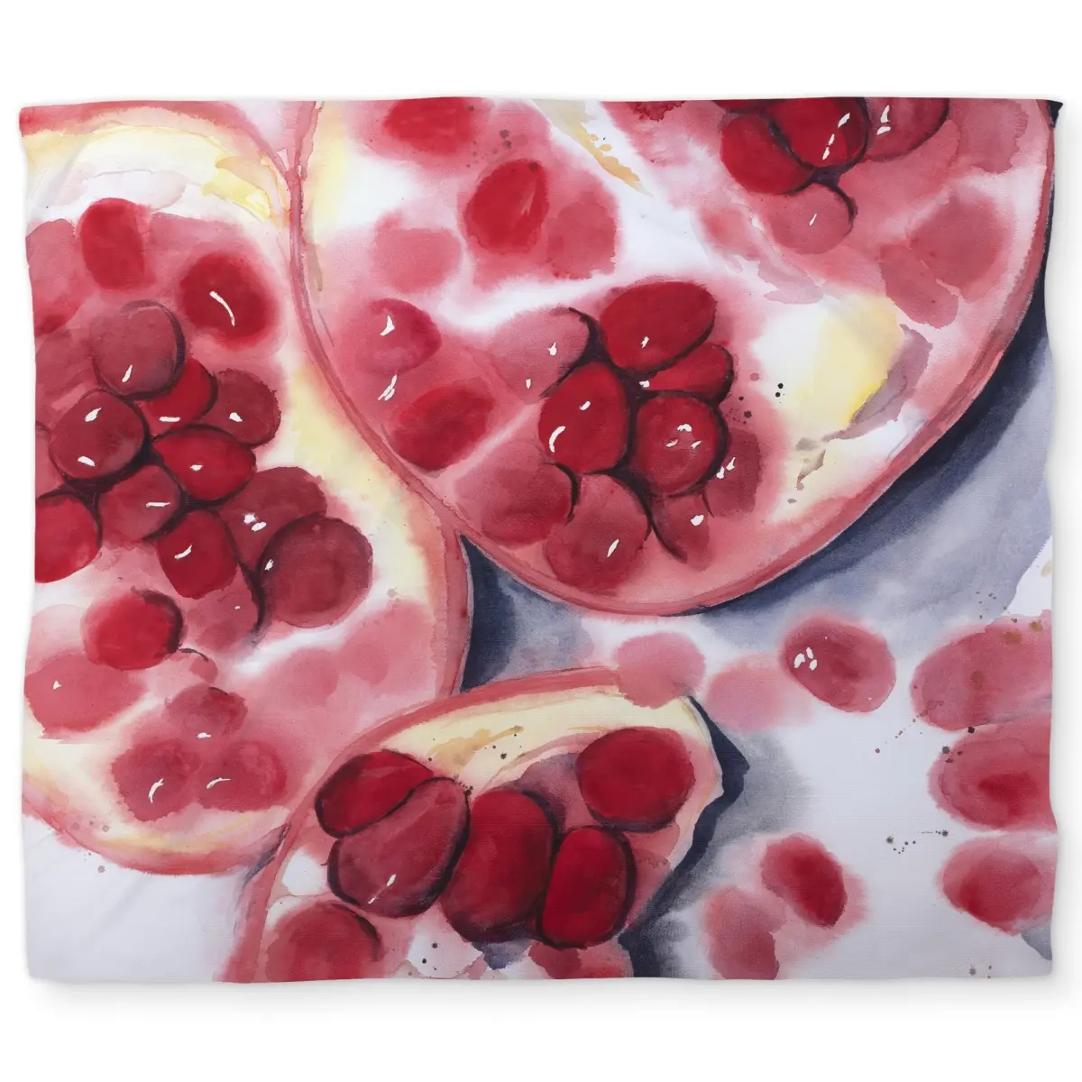 360 stand King Size Duvet Cover - Pomegranate Pieces Blue Design, White Back, Microfiber Face, Breathable Fabric, Artistic Look, Home Bedding & Linens Decor Accessory (Model C1DCKSW0EKR9SC), Comfortable Duvet Covers, Dual-Color Duvet Covers