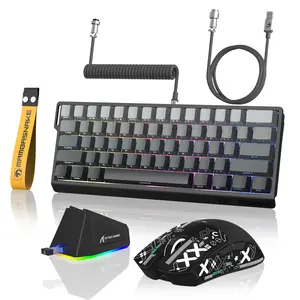 MAMBASNAKE X60HE Mechanical Keyboard & ATTACK SHARK X11 Lightweight Gaming Mouse Wireless Gaming Combo,Rapid Trigger Magnetic Switches 8K Keyboard,59g Ultra-Light Mouse with Charging Dock, 22K DPI,PAW3311,RGB Backlit 3-Mode with Coiled Cable