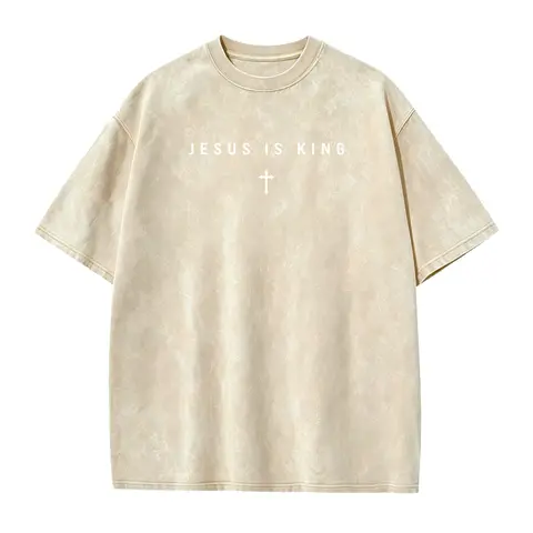 Men's Jesus Is King Cross Graphic T-Shirt - Cotton Blend Black Regular Fit | Soft & Breathable Fabric, Durable Print, Everyday Comfort, Machine Washable, minimalist religious daily wear